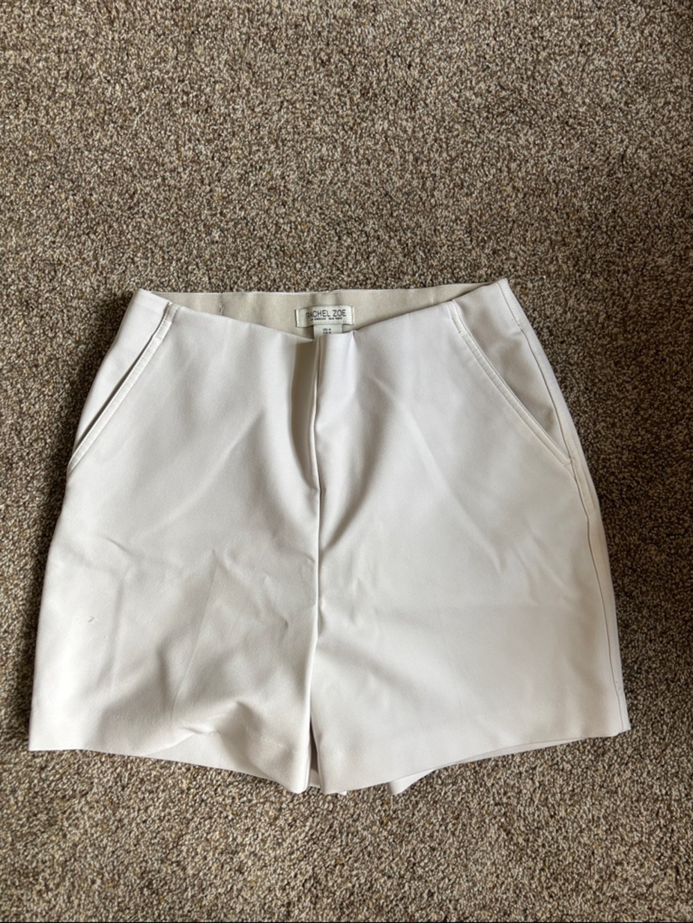 Cream High-Waist Tailored Women's Shorts